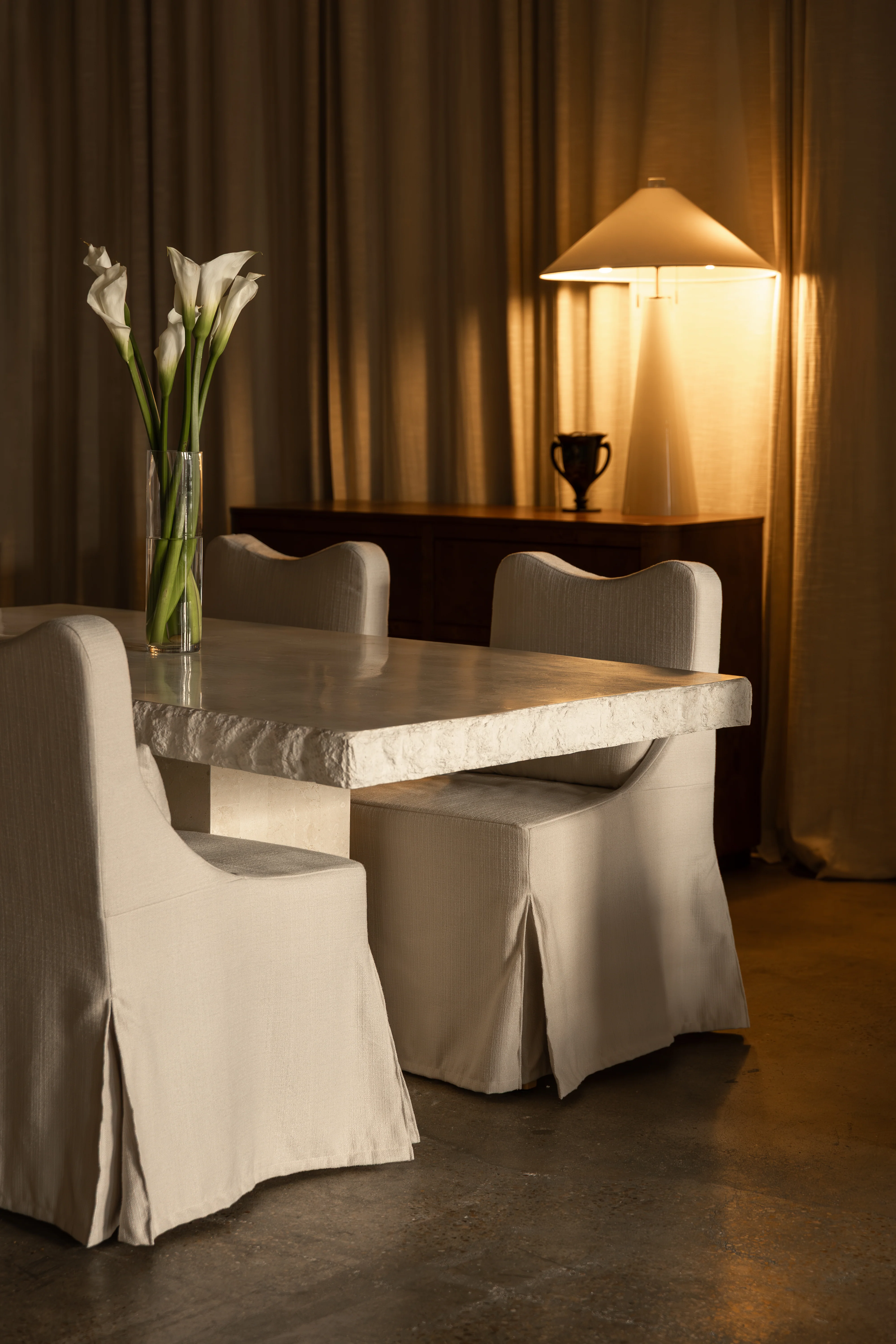 La Via Dining Table | 180cm | Natural White Fossil Stone - Image 3