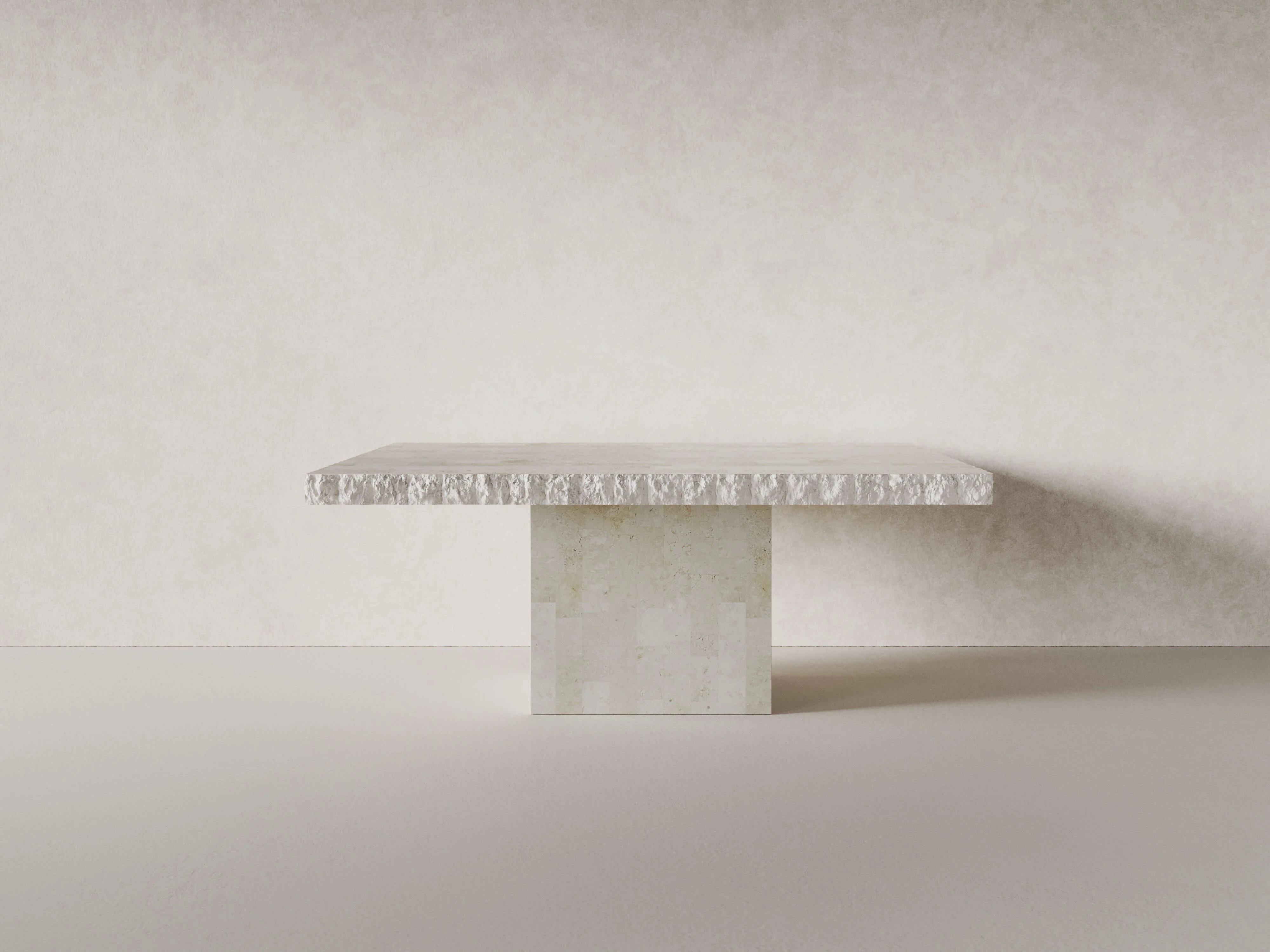 La Via Dining Table | 180cm | Natural White Fossil Stone - Image 4