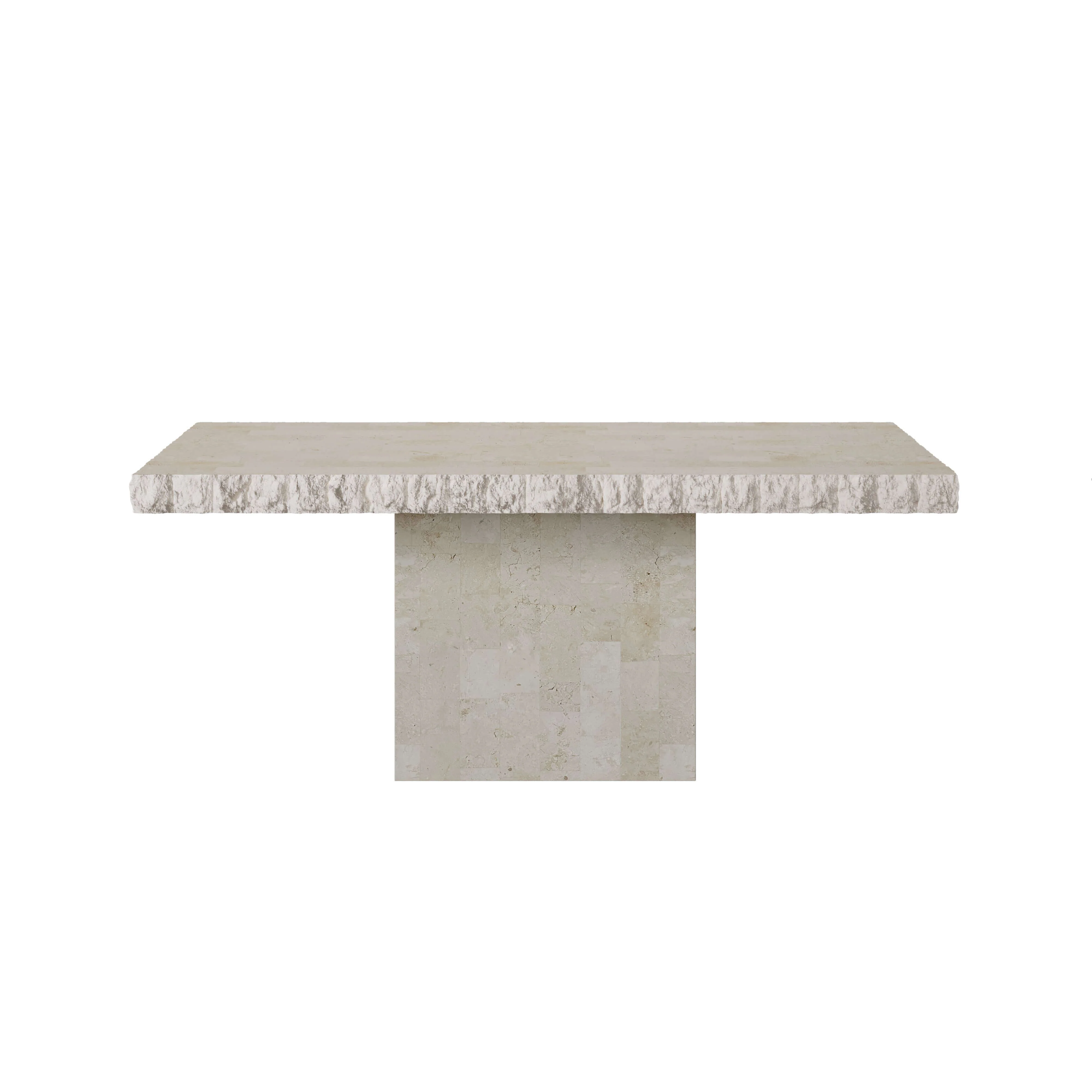 La Via Dining Table | 180cm | Natural White Fossil Stone - Image 5