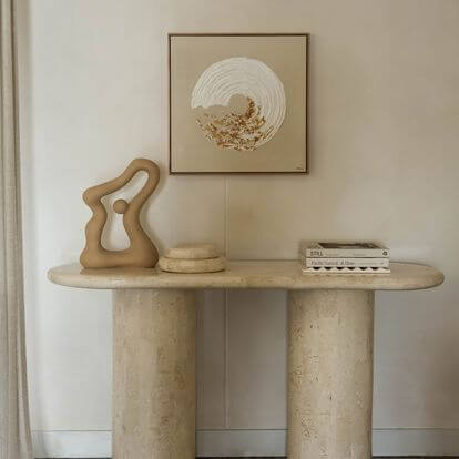 Paradis Console Table | Spanish Beige Marble - Image 3