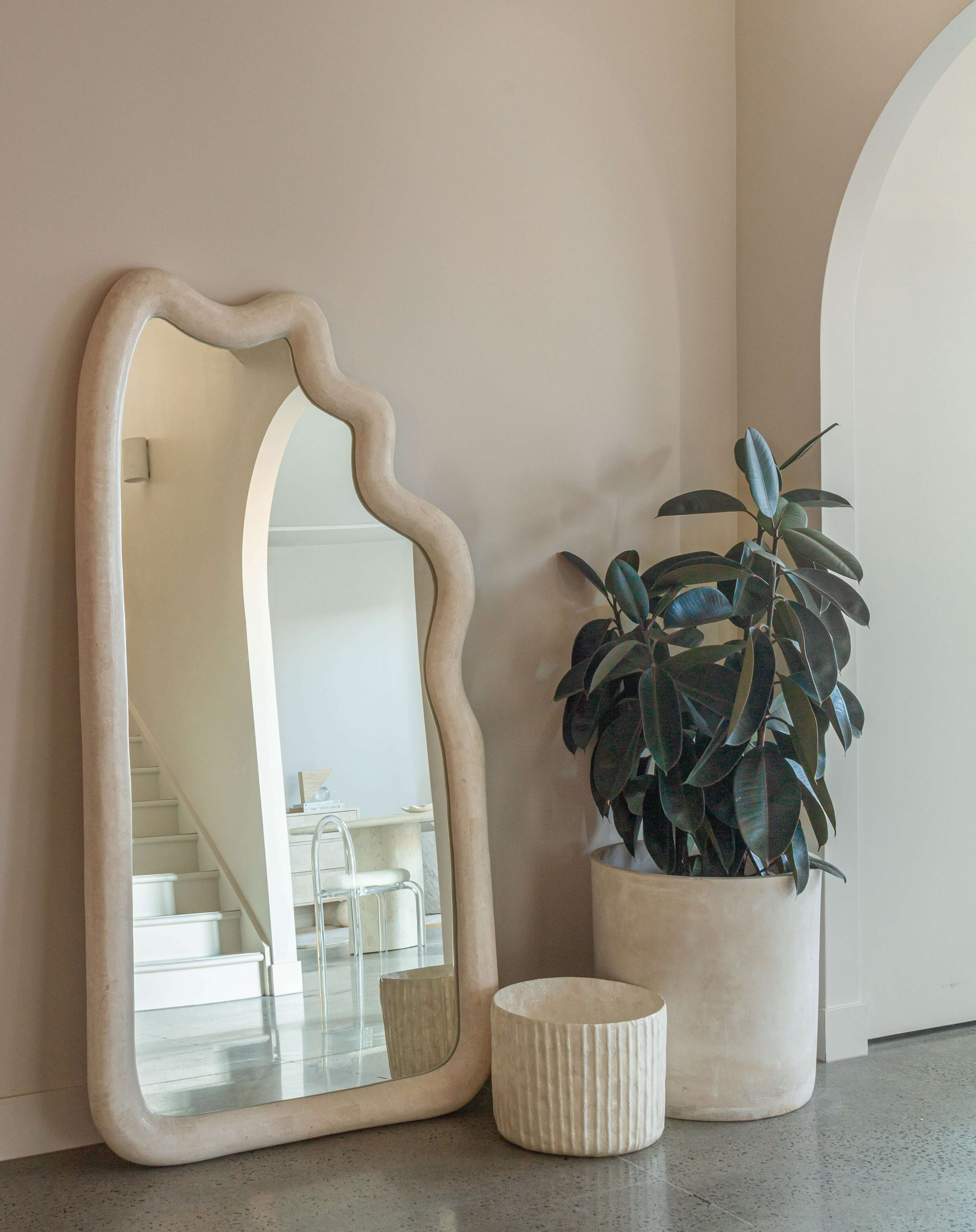 Paradis Floor Mirror | Spanish Beige Marble - Image 3