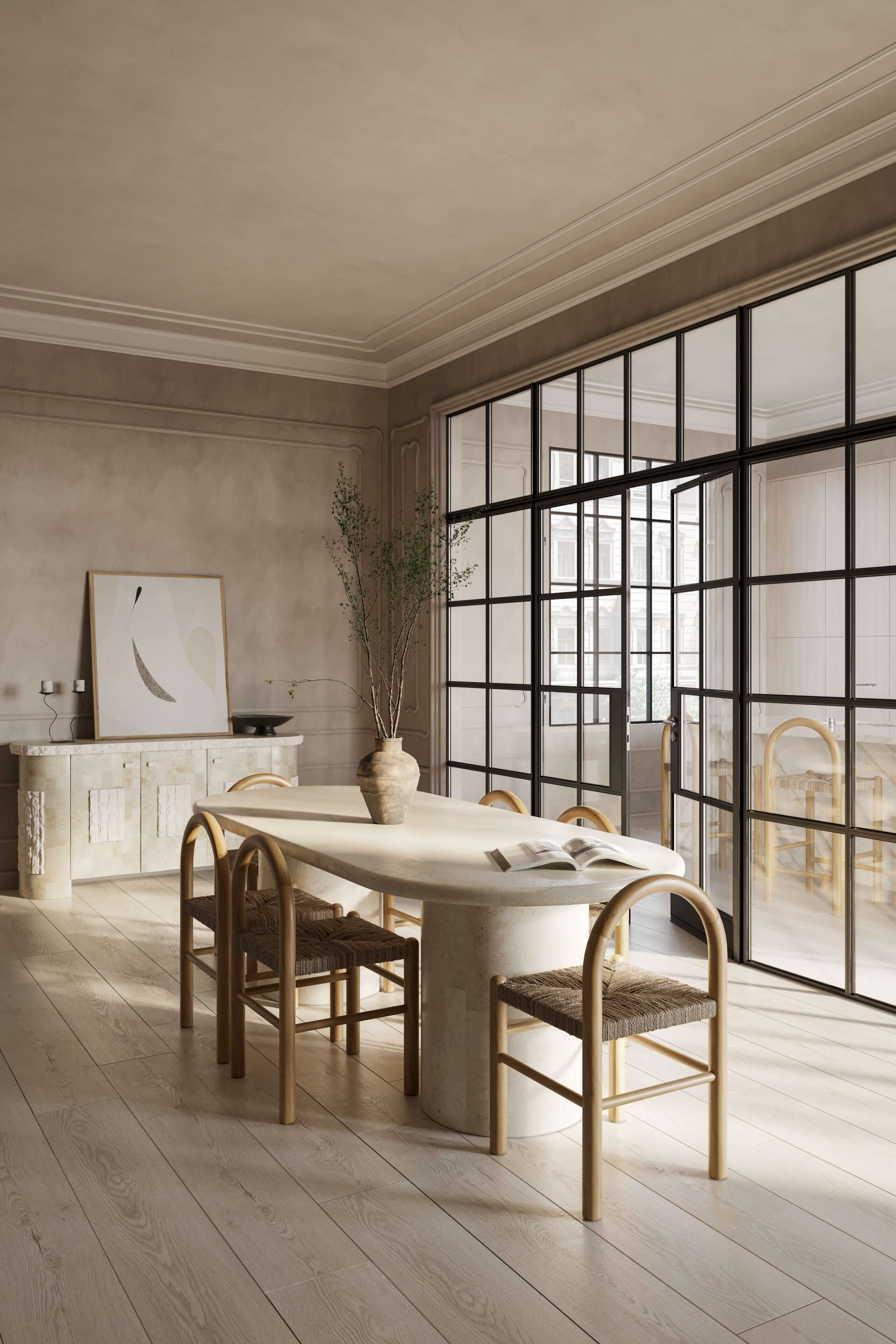 Paradis Oval Dining Table | 240cm | Spanish Beige Marble - Image 12