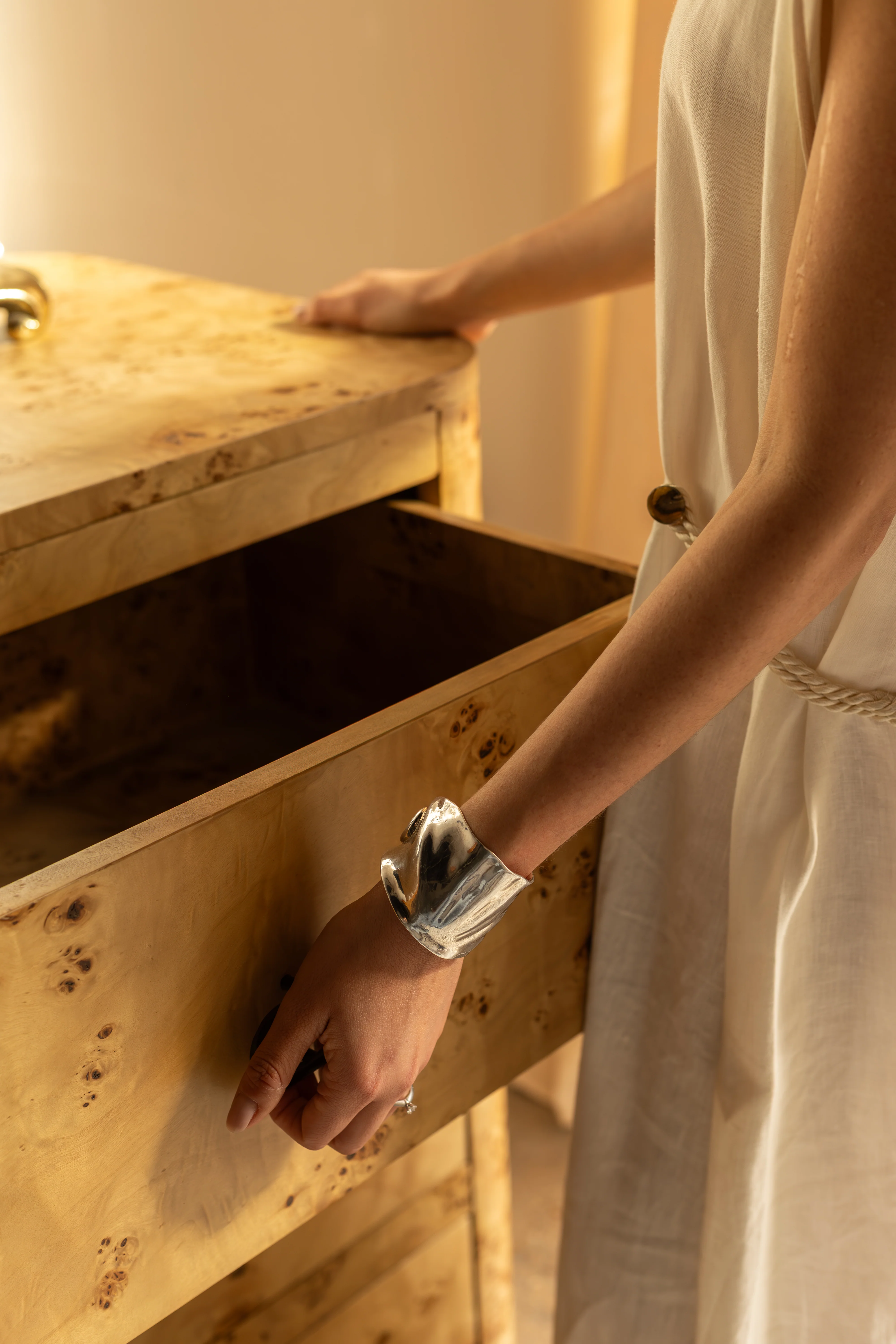 Zephyr Tall Dresser | Honey Burl - Image 8